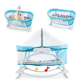 Almira Oyuncaklı Titreşimli Rahat Uyku Beşiği Mavi